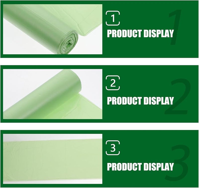 أكياس قمامة قابلة للتحلل الحيوي 100 قطعة 50x60 سم أكياس نفايات مطبخ من نشا الذرة أخضر فاتح - Image 5